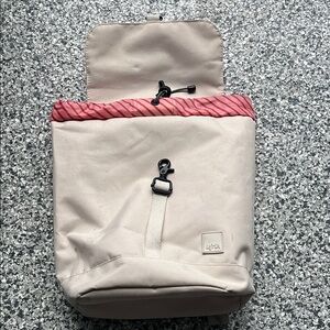 Cream and Pink Minimalist Backpack